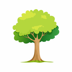 Single green tree nature vector illustration