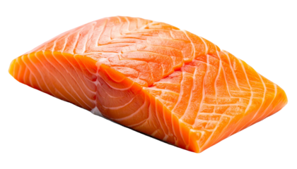 Fresh Salmon Fillet Isolated on Transparent Background – Rich Omega-3 Seafood