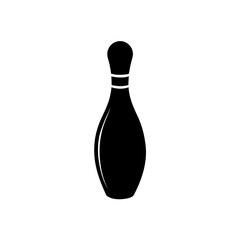 A single bowling pin art on transparent background silhouette