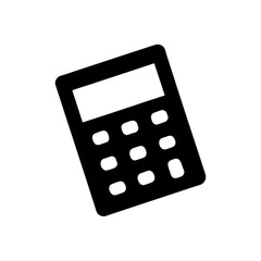 Black calculator isolated on transparent background silhouette