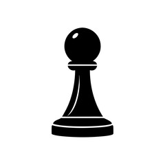 A single chess piece pawn on transparent background silhouette