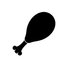 Silhouette of chicken leg on transparent background