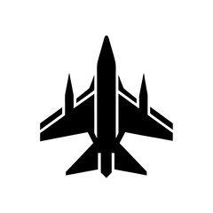 Silhouette of a fighter jet on transparent background