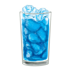 Blue Soda Hand Drawn Vector Illustration