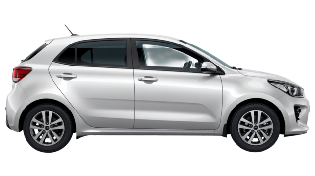 Sleek silver hatchback car ready for a stylish modern urban adventure