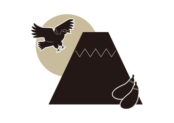 一富士二鷹三茄子のイラスト素材