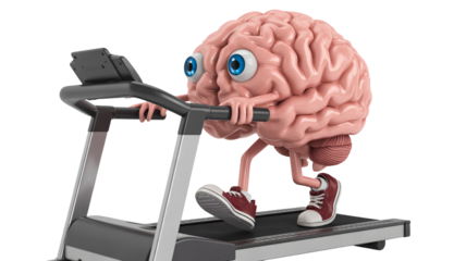 Brain boosting workout with treadmill for mental health and wellness