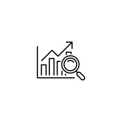 Analyzing Growth Trends with Magnifying Glass A Detailed Examination of Bar Graphs and Upward Arrows for Deeper Insights and Opportunities