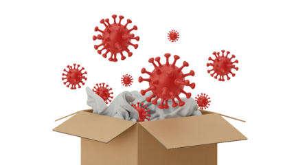 Coronavirus outbreak from box concept for awareness and safety measures