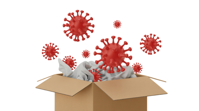 Coronavirus outbreak from box concept for awareness and safety measures