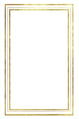 Obraz premium Elegant gold double line rectangular frame on a clean white background
