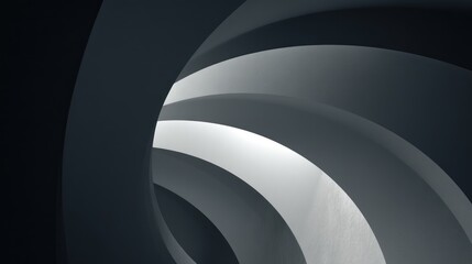 A dark, abstract, geometric pattern with a central light source, creating a tunnel-like effect.