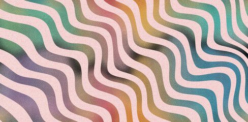 Psychedelic Wavy Lines Pattern Retro Background