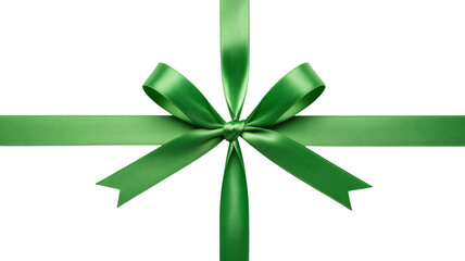Elegant green ribbon bow for gift wrapping celebration, design element