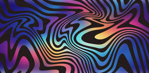 Vibrant Abstract Wavy Lines Optical Illusion Background with Gradient Colors