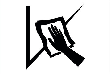 Hand Wiping Surface Cleaning Icon