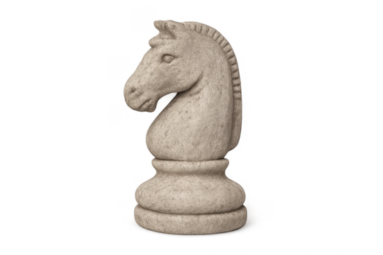 Isolated knight chess piece on transparent background