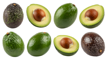 Fresh avocados whole and halved ready for healthy recipes and tasty meals