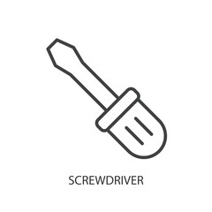 Screwdriver thin line vector icons.