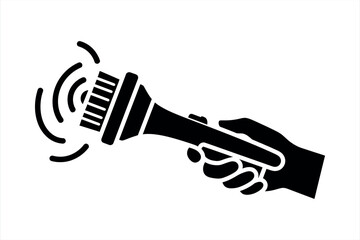Hand with Radiating Flashlight Icon
