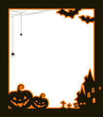 Spooky Halloween border with empty space for text or photo