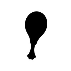 Silhouette of chicken leg on transparent background