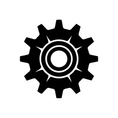 Isolated cogwheel design on transparent background silhouette