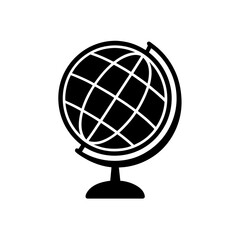 Illustration of a globe on transparent background silhouette