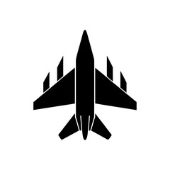 Silhouette of a jet plane on transparent background