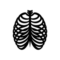 Silhouette of a ribcage on transparent background