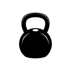 Isolated black kettlebell on transparent background silhouette