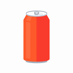 Orange soda can on white background, perfect for beverage industry, summer refreshment ads, or vibrant design elements in graphic projects.