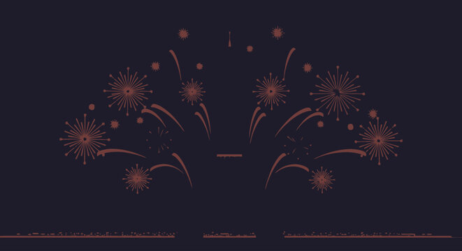 Elegant fireworks display on dark background for festive celebrations and commemorative events, ideal for holiday promotions, event announcements, or background for graphic designs.