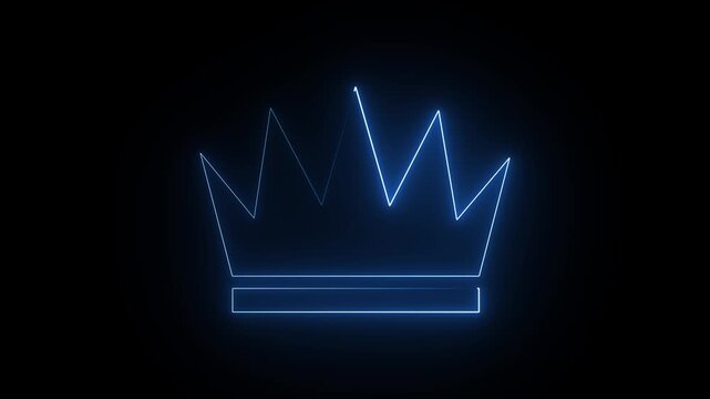 Glowing neon light crown animation. Colorful fashion sign. Royalty symbol trendy design element. new update design neon crown. 4k animation video..