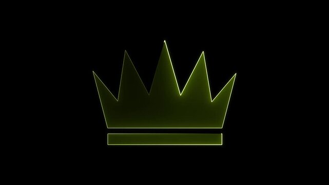 Glowing neon light crown animation. Colorful fashion sign. Royalty symbol trendy design element. new update design neon crown. 4k animation video..
