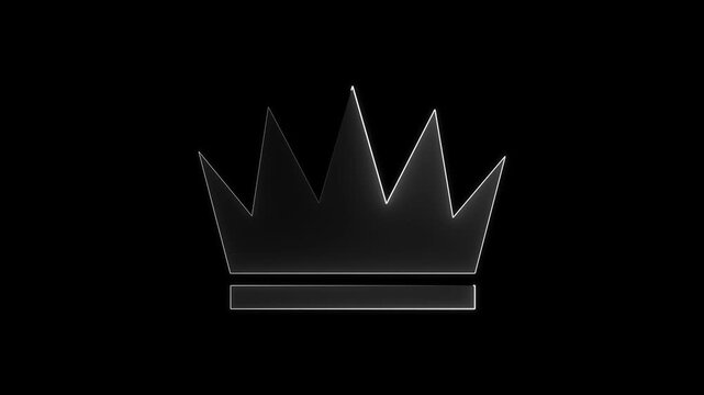 Glowing neon light crown animation. Colorful fashion sign. Royalty symbol trendy design element. new update design neon crown. 4k animation video..