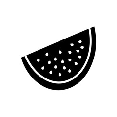 Slice of a watermelon art on transparent background silhouette