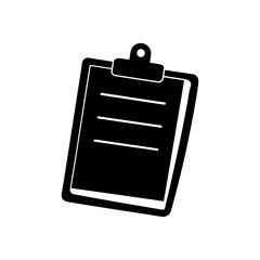 Clipboard with some lines on transparent background silhouette