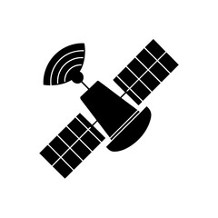 Silhouette of a satellite on transparent background