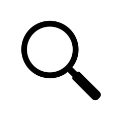 Magnifying glass icon art on transparent background silhouette