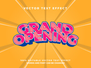 grand opening editable vector text effect