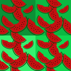 Watermelon fruit stencil art artwork abstract seamless geometric graphic decoration ethnic outline template wallpaper printed fabric pattern hand drawn contour shape background ombre