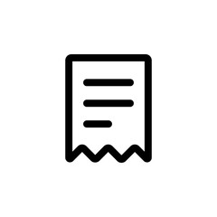 Receipt Icon for Payment and Purchase Record