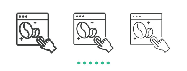 Website about coffee icon. Thin line icon vector
