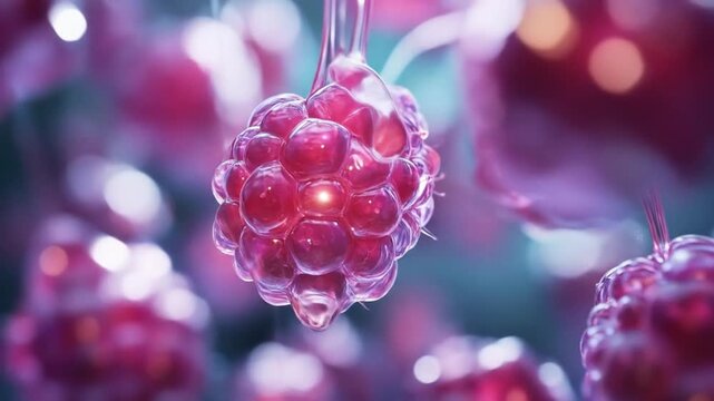 Vibrant raspberry close up detailed texture and bright color