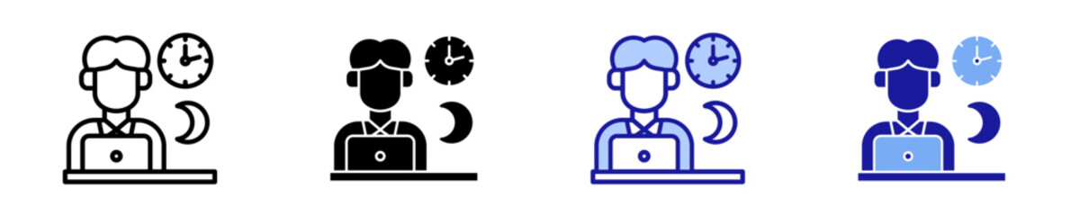 Overtime  Icon Set Multiple Style Collection
