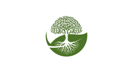  A serene logo with an earthy forest green silhouette of a stylized tree with roots_transparent.svg