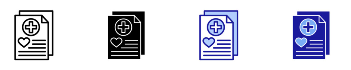 Health Report  Icon Set Multiple Style Collection
