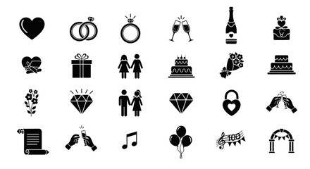  A Sleek And Clean Anniversary Celebration Silhouette Vector Icon Set For Milestone Events_transparent.svg