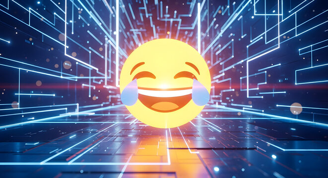Joyful Laughing Emoji with Tears of Happiness.